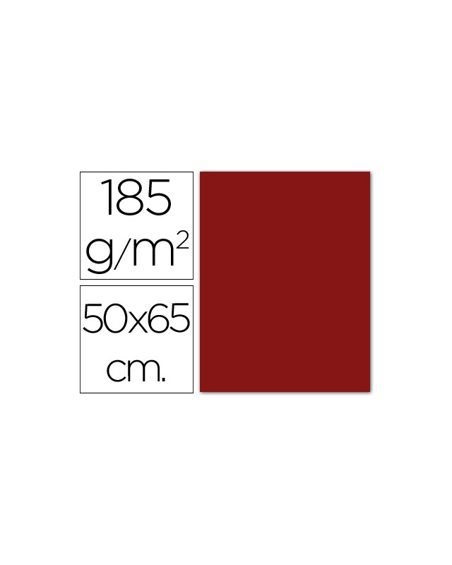 Cartulina guarro granate 50x65 cm 185 gr