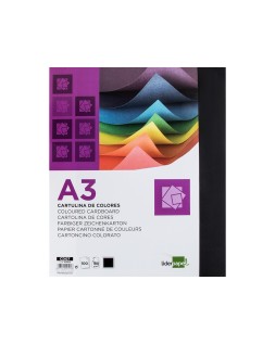 Cartulina liderpapel a3 180g/m2 negro paquete de 100 hojas