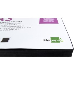 Cartulina liderpapel a3 180g/m2 negro paquete de 100 hojas