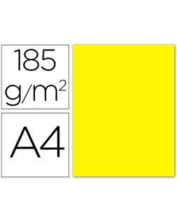 Cartulina guarro din a4 amarillo canario 185 gr paquete 50 hojas