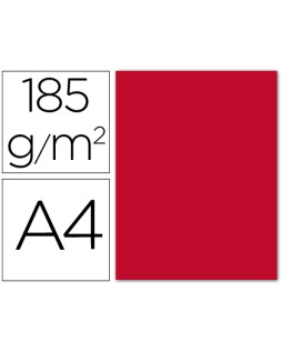 Cartulina guarro din a4 rojo 185 gr paquete 50 hojas