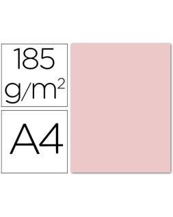 Cartulina guarro din a4 rosa 185 gr paquete 50 hojas