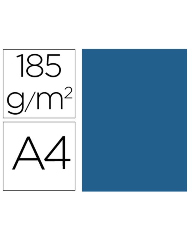 Cartulina guarro din a4 azul mar 185 gr paquete 50 hojas