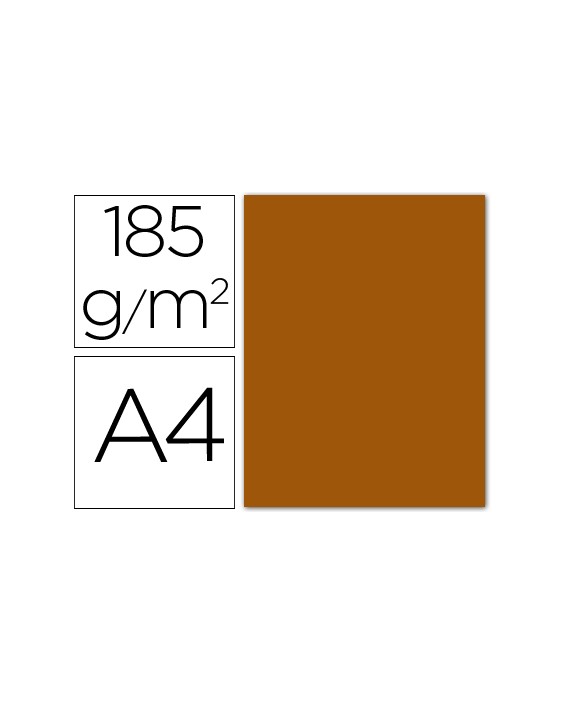 Cartulina guarro din a4 marron chocolate 185 gr paquete 50 hojas