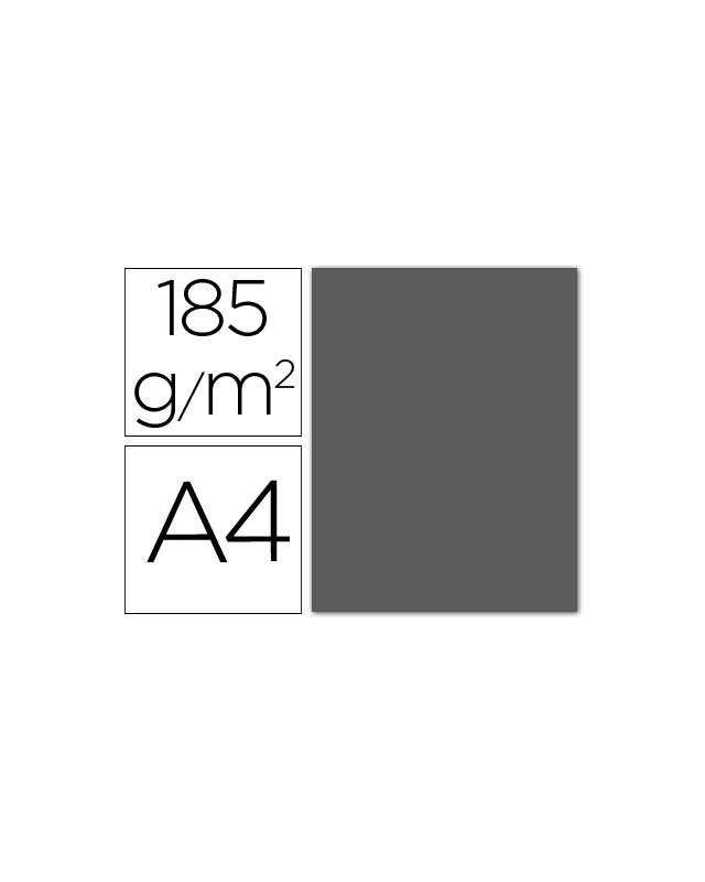 Cartulina guarro din a4 gris plomo 185 gr paquete 50 h