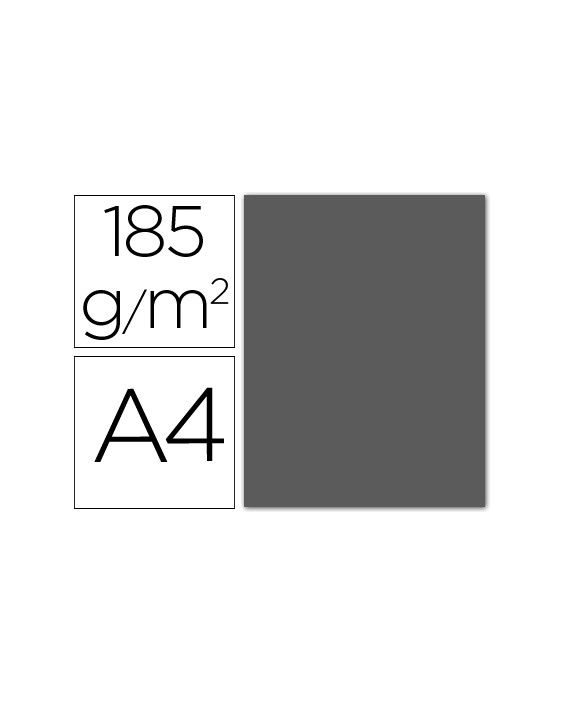 Cartulina guarro din a4 gris plomo 185 gr paquete 50 h