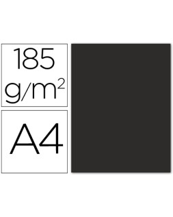 Cartulina guarro din a4 negro 185 gr paquete 50 hojas