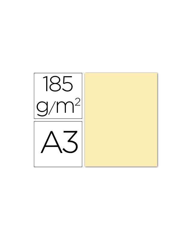 Cartulina guarro din a3 crema 185 gr paquete 50 hojas
