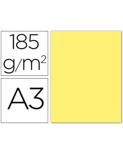 Cartulina guarro din a3 amarillo 185 gr paquete de 50 hojas