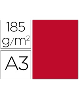 Cartulina guarro din a3 rojo 185 gr paquete 50 hojas