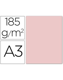Cartulina guarro din a3 rosa 185 gr paquete 50 hojas