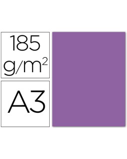 Cartulina guarro din a3 violeta 185 gr paquete 50 hojas