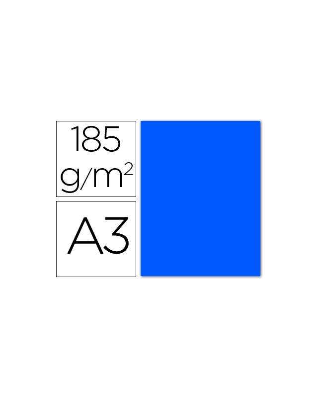 Cartulina guarro din a3 azul mar 185 gr paquete 50 hojas