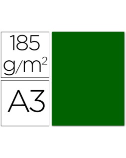 Cartulina guarro din a3 verde billar 185 gr paquete 50 hojas