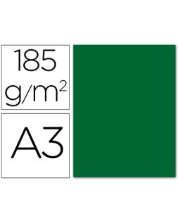 Cartulina guarro din a3 verde abeto 185 gr paquete 50 hojas