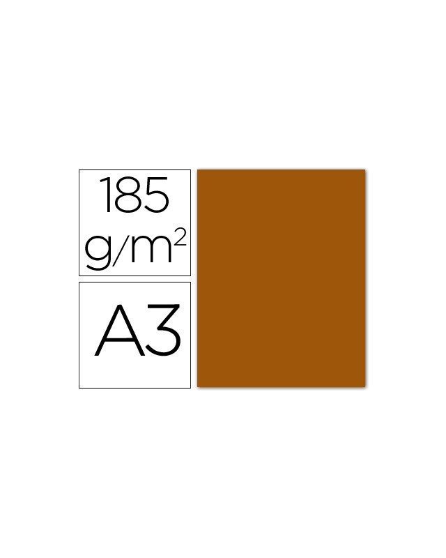 Cartulina guarro din a3 marron chocolate 185 gr paquete 50 hojas
