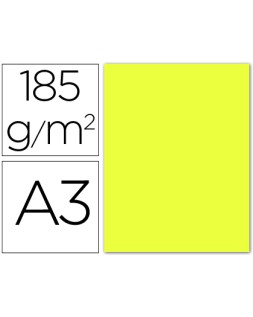 Cartulina guarro din a3 amarillo limon 185 gr paquete 50 hojas