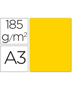Cartulina guarro din a3 gualda 185 gr gualda paquete 50 hojas