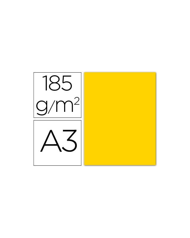 Cartulina guarro din a3 gualda 185 gr gualda paquete 50 hojas