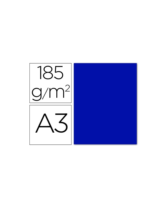 Cartulina guarro din a3 azul ultramar 185 gr paquete 50 hojas
