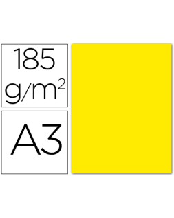 Cartulina guarro din a3 amarillo fluorescente 250 gr paquete 50 hojas