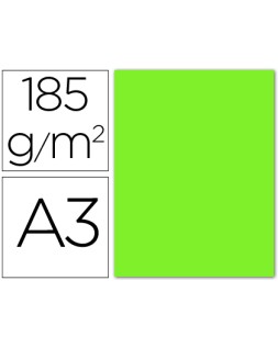 Cartulina guarro din a3 verde fluorescente 250 gr paquete 50 hojas