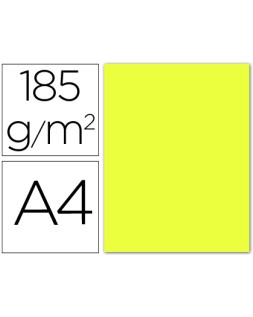 Cartulina guarro din a4 amarillo limon 185 gr paquete 50 hojas