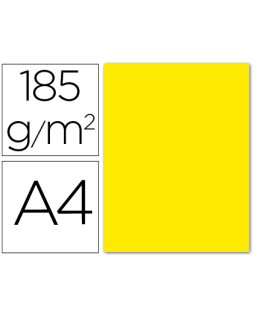Cartulina guarro din a4 gualda 185 gr paquete 50 hojas
