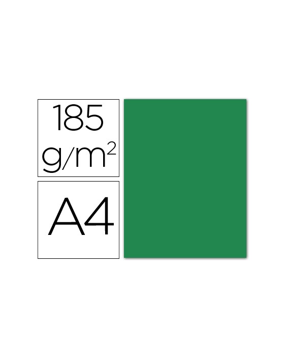 Cartulina guarro din a4 verde amazona 185 gr paquete 50 hojas
