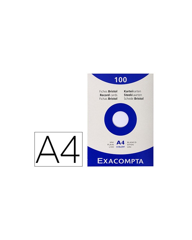 Cartulina exacompta din a4 blanca 205 gr paquete de 100 unidades