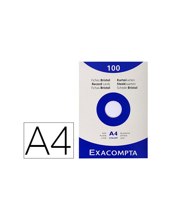Cartulina exacompta din a4 blanca 205 gr paquete de 100 unidades