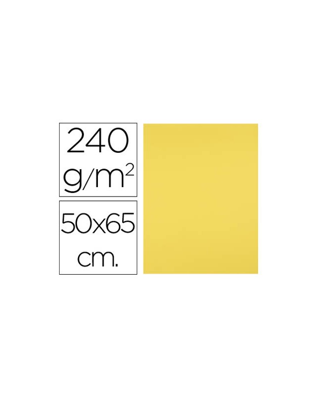 Cartulina liderpapel 50x65 cm 240g/m2 amarillo limon paquete de 25 hojas