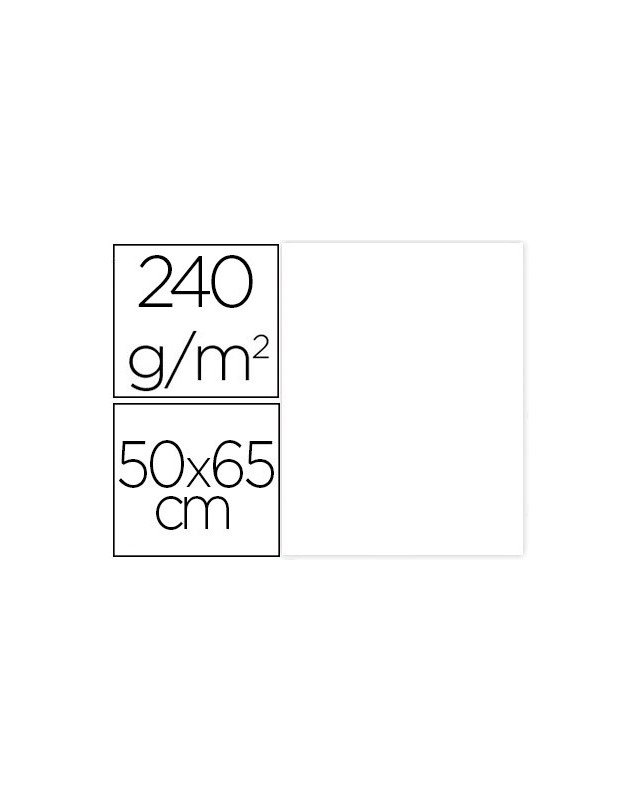Cartulina liderpapel 50x65 cm 240g/m2 blanco paquete de 25 hojas