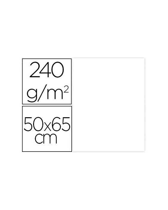 Cartulina liderpapel 50x65 cm 240g/m2 blanco paquete de 25 hojas