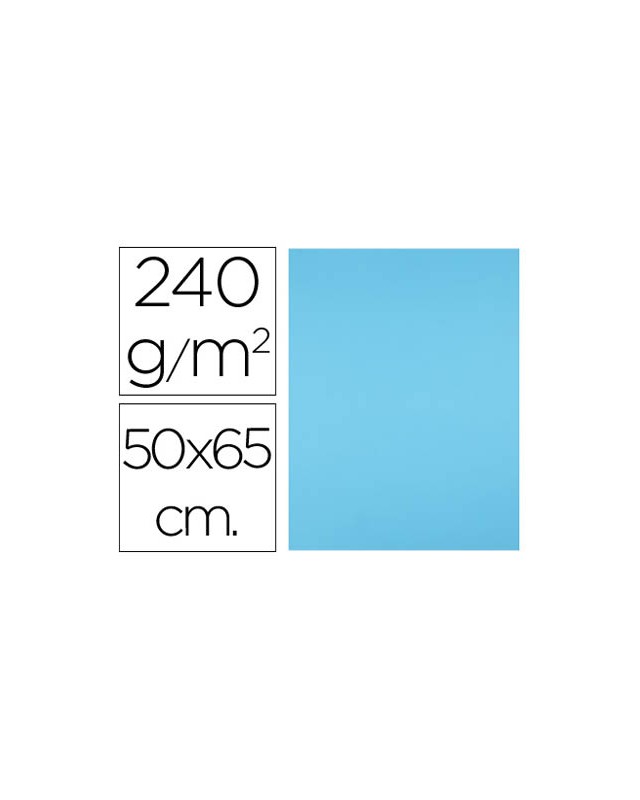 Cartulina liderpapel 50x65 cm 240g/m2 celeste paquete de 25 hojas