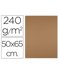 Cartulina liderpapel 50x65 cm 240g/m2 marron escolar paquete de 25 hojas