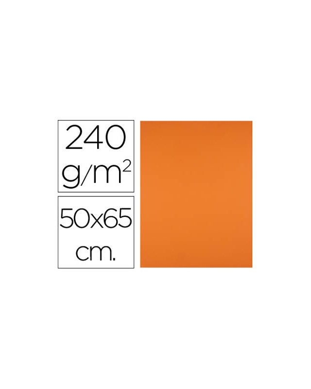 Cartulina liderpapel 50x65 cm 240g/m2 naranja paquete de 25 hojas