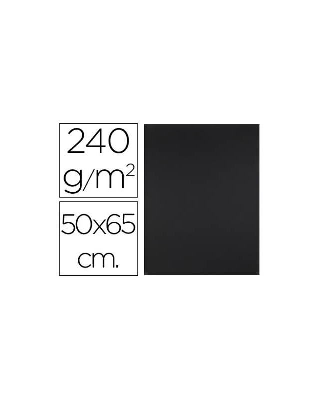 Cartulina liderpapel 50x65 cm 240g/m2 negro paquete de 25 hojas