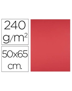 Cartulina liderpapel 50x65 cm 240g/m2 rojo paquete de 25 hojas