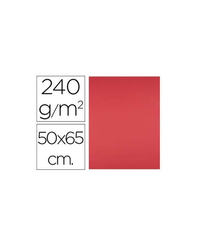Cartulina liderpapel 50x65 cm 240g/m2 rojo paquete de 25 hojas