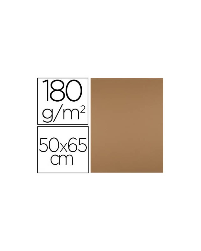Cartulina liderpapel 50x65 cm 180 gr marron escolar paquete de 25 hojas