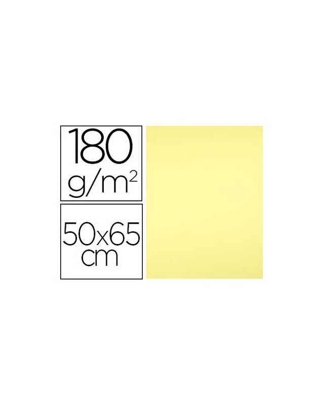 Cartulina liderpapel 50x65 cm 180 gr amarillo medio paquete de 25 hojas