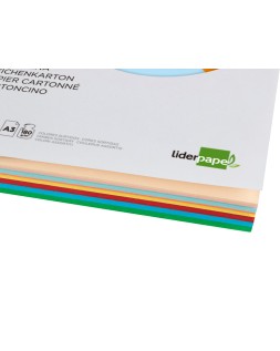 Cartulina liderpapel a3 180g/m2 10 colores surtidos paquete 100 hojas