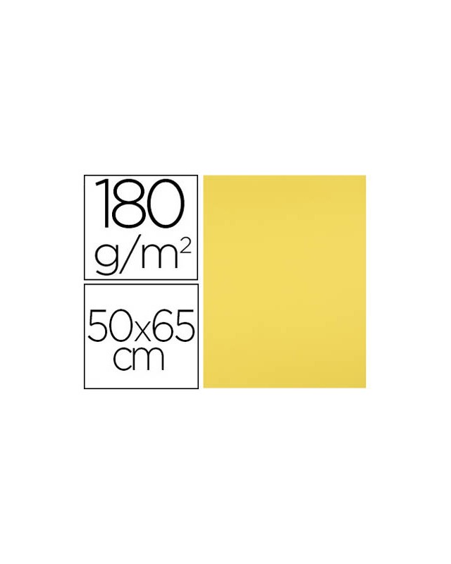 Cartulina liderpapel 50x65 cm 180g/m2 amarillo limon paquete de 25 hojas