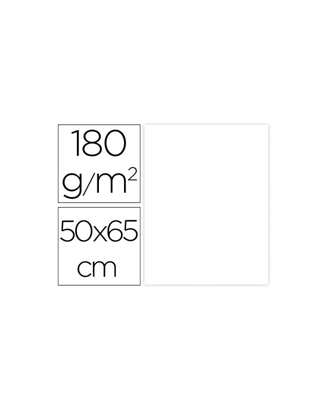 Cartulina liderpapel 50x65 cm 180g/m2 blanco paquete de 25 hojas