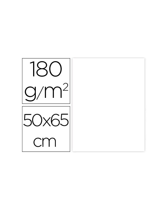 Cartulina liderpapel 50x65 cm 180g/m2 blanco paquete de 25 hojas