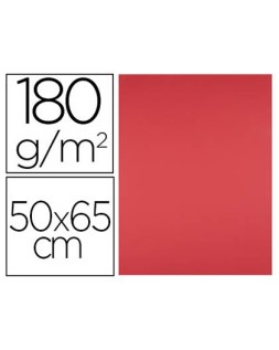 Cartulina liderpapel 50x65 cm 180g/m2 rojo paquete de 25 hojas