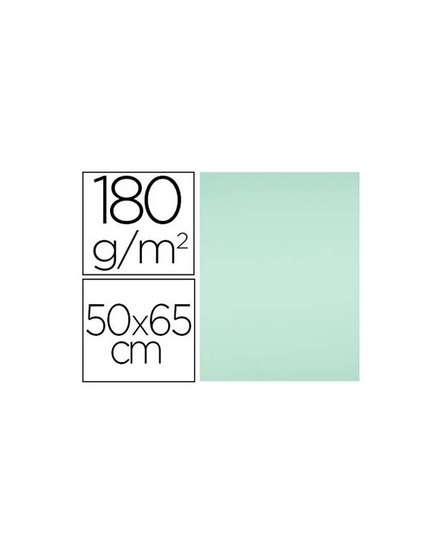Cartulina liderpapel 50x65 cm 180g/m2 verde paquete de 25 hojas