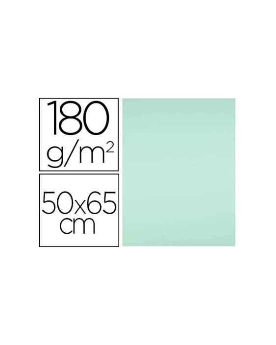 Cartulina liderpapel 50x65 cm 180g/m2 verde paquete de 25 hojas