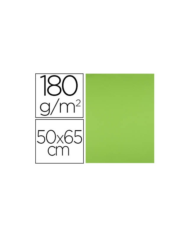 Cartulina liderpapel 50x65 cm 180g/m2 verde pistacho paquete de 25 hojas